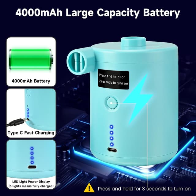 Thumbnail 6 de Electric Air Pump 4000mAh for Inflatables