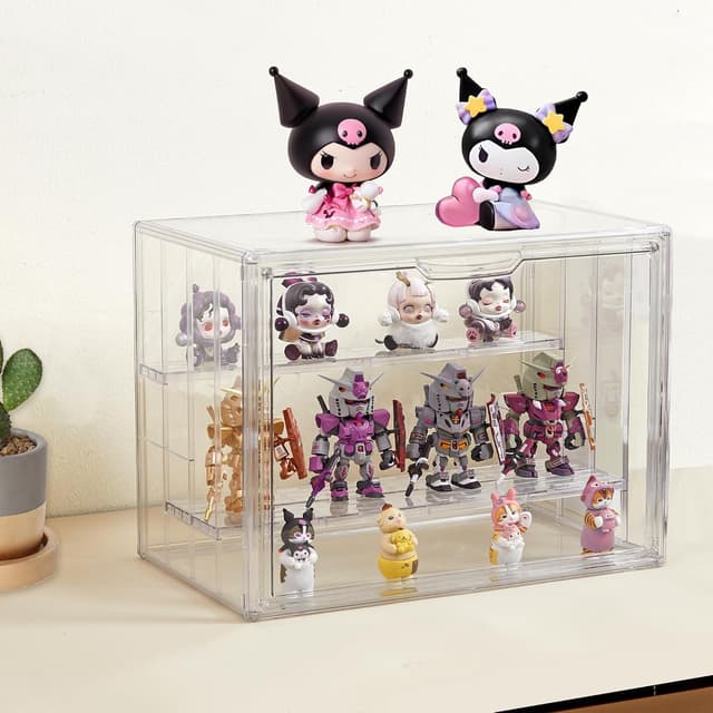 Thumbnail 6 de Clear Acrylic Display Case Upgrade (4-Tier) with 3 Movable Dividers and Magnetic Door