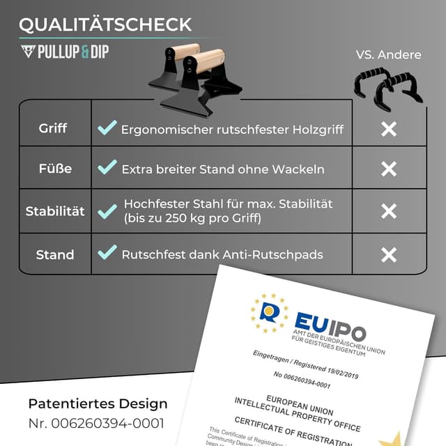 Thumbnail 4 de PULLUP & DIP Liegestützgriffe Holz mit 200 kg