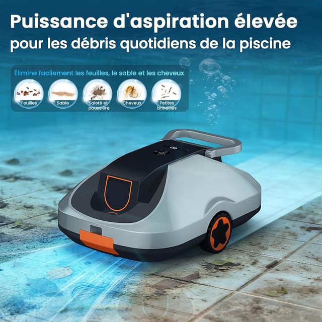 Detalle de Bocxi Robot Piscine Fond sans fil avec navigation adaptative et retour automatique à la station de recharge