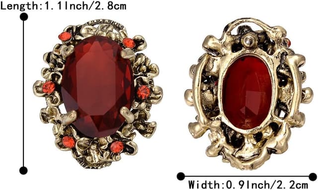Detalle de Boucles d’oreilles Clearine Femme Victorian Style Cristal floral cameo inspiré oval
