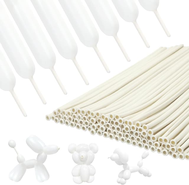 Detalle de PIGETALE 260 White Long Magic Modelling Balloons (100 pcs) for Twisting, Animal Shapes & Balloon Arches