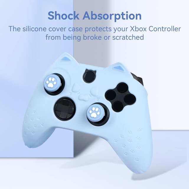 Detalle de GeekShare Cat Paw Controller Skin mit rutschfester Silikonhülle für Xbox One S/X-Controller (blau)