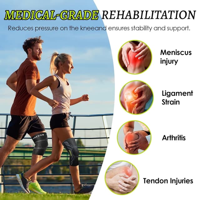 Detalle 2 de CharmChic Fascia ginocchio sportiva con supporto menisco e legamenti, unisex, XL