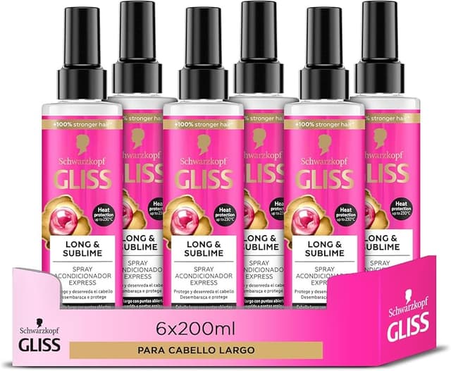 Detalle de Schwarzkopf Gliss Long & Sublime Acondicionador express 6×200 ml