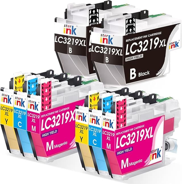 Detalle de Cartuchos de Tinta Brother LC3219XL Compatible | Pack de 8 🖨