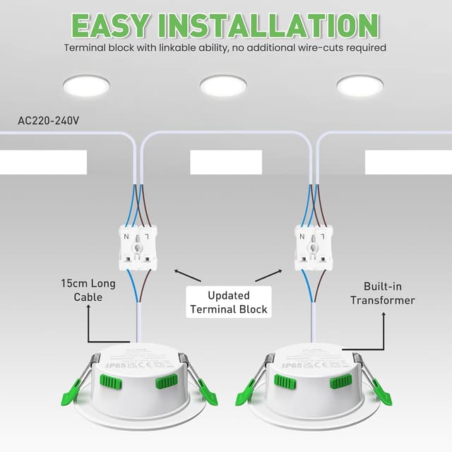 Detalle 2 de ALUSSO LED Einbaustrahler 10er Set 68 mm