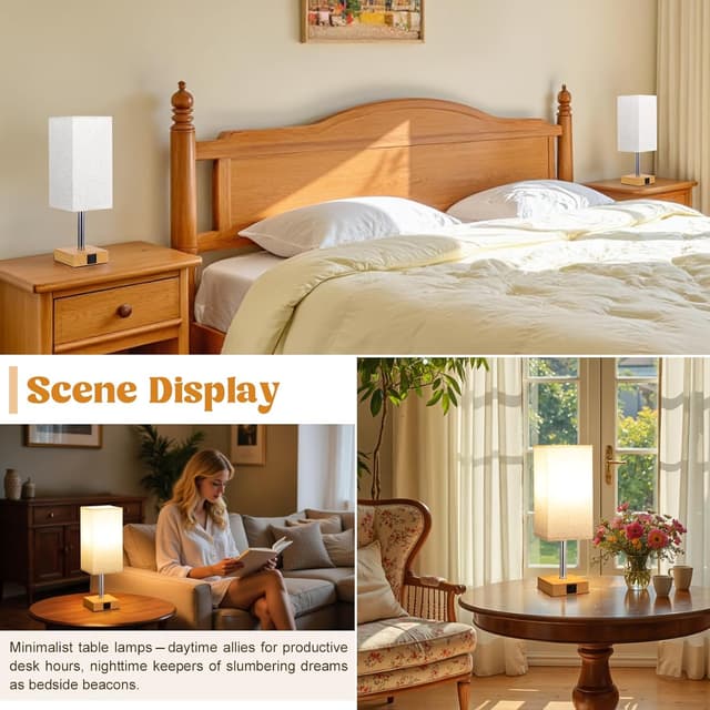 Thumbnail 4 de Aooshine Bedside Lamp with USB A+C ports