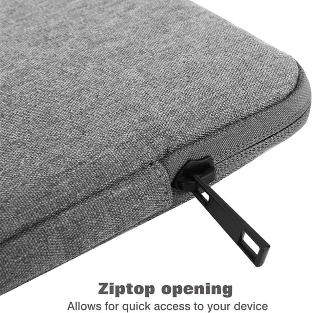 Detalle de MoKo Moko Hülle Tasche / Sleeve Schutzhülle aus Polyester – Hellgrau für Tablets bis 12,9 Zoll