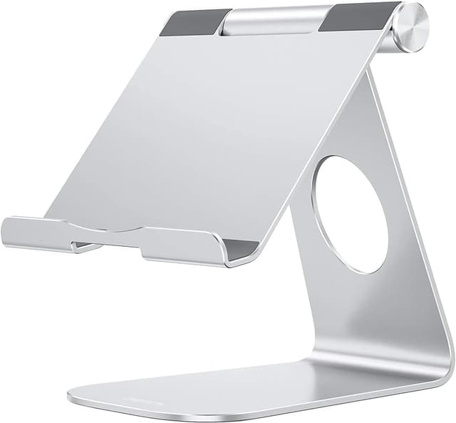 Detalle de OMOTON T1 Adjustable Tablet Stand Holder (Aluminum) for iPad, Samsung Tab & More up to 13 inch, Silver