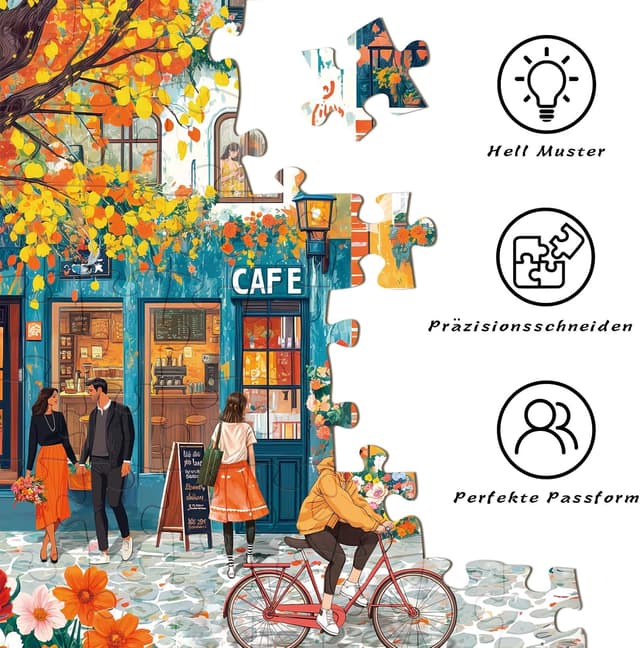 Detalle 2 de HUADADA Puzzle Romantische Straße 1000 Teile 🧩