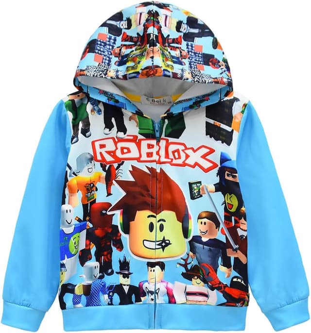 Detalle de Temolie Kids hoodie game zip jacket for ages 4-12