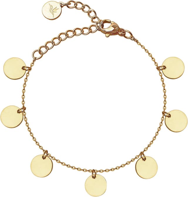 Thumbnail 6 de BONNYBIRD wasserfestes Edelstahl-Boho-Armband für Damen mit BonnyCoin-Plakette (silber, gold & roségold) – 316L, einstellbar