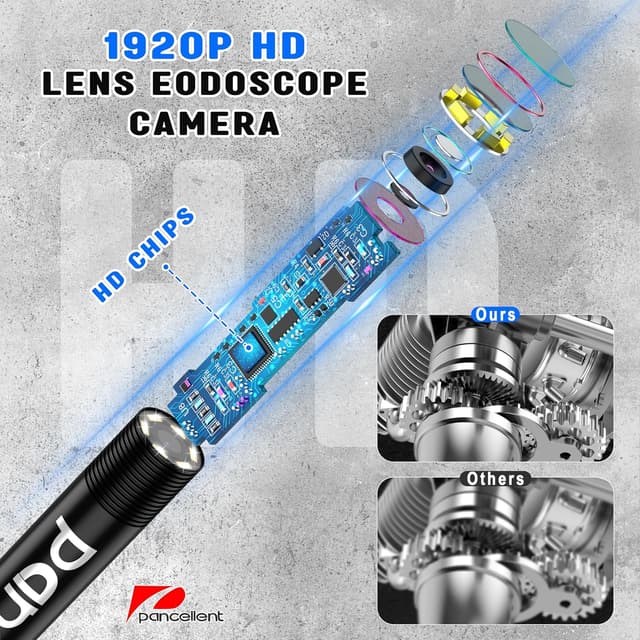 Detalle de Pancellent Endoscopio 5,5 mm 1920P Snake con 6 LED per smartphone Android/iOS