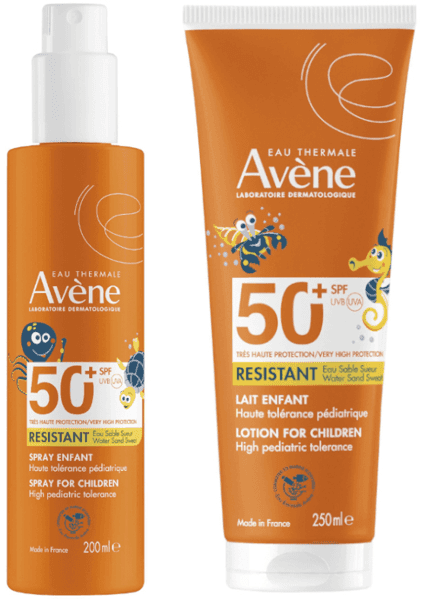 Detalle de Avène Solar Spray SPF50+ Niños 200 ml + Leche SPF50+