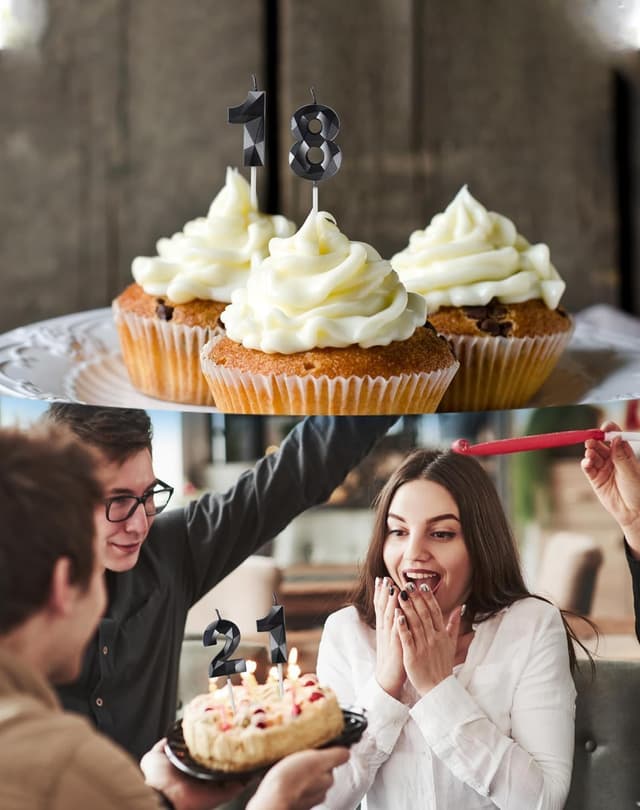 Thumbnail 5 de Yiran Black 55th Birthday Candles