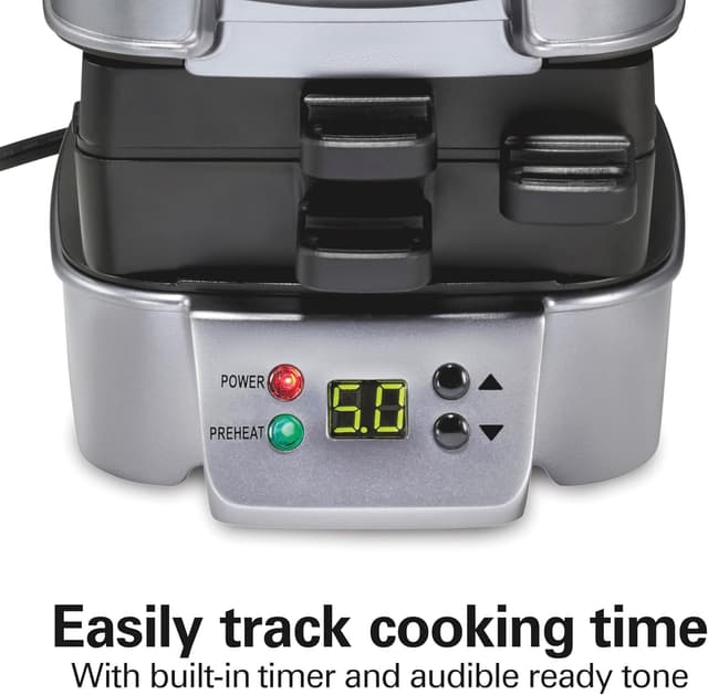 Detalle de Hamilton Beach Sandwich Stacker Customizable Hot Sandwich Maker (25471) with Built-In Timer