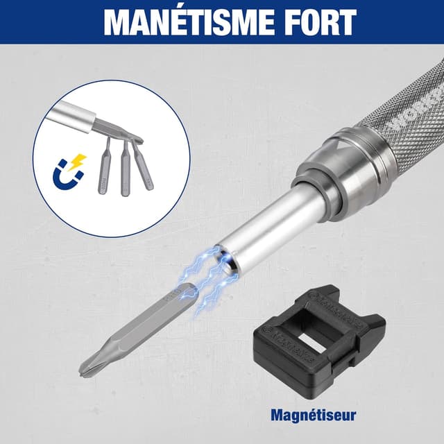 Detalle 2 de WORKPRO Kit de tournevis de précision 26 pièces avec embouts magnétiques