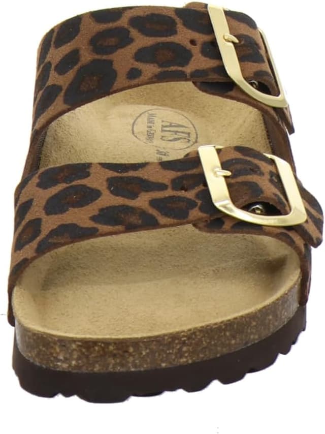 Detalle de AFS-Schuhe 2100 Damen-Pantoletten aus echtem Leder mit verstellbarer Schnalle (Made in Germany)