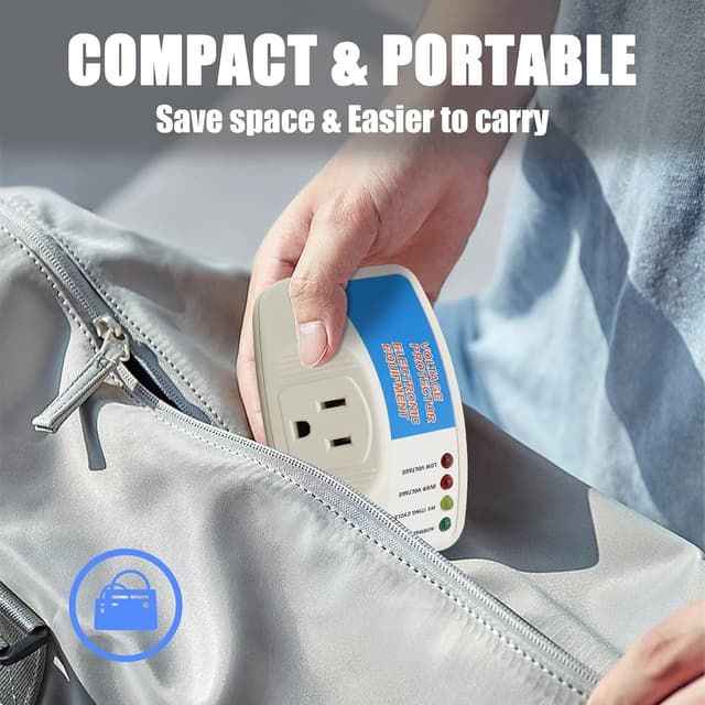 Detalle de BSEED Surge Protector for Home Appliances (Single Outlet, 120V/15A, 1875W) — 2 Pack