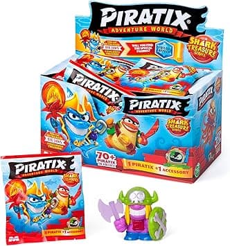Imagen de PIRATIX ADVENTURE WORLD Shark Treasure: Caja 24 Sobres Sorpresa 🏴☠ en OfertitasTOP