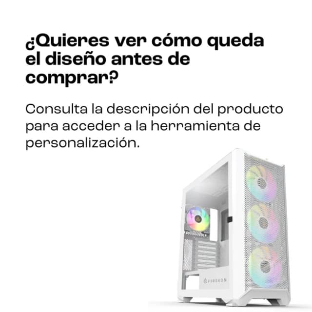 Detalle de Forgeon Arcanite ARGB Mesh Torre ATX Blanco 🖥