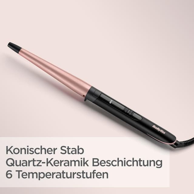 Detalle de BaByliss Rose Quartz Conical Wand C454E – Lockenstab konisch 13–25 mm für natürliche Wellen