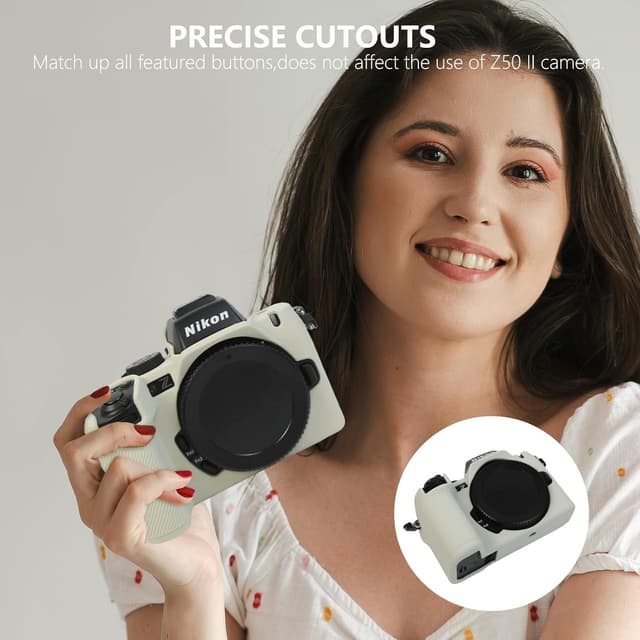 Detalle de Z50 II Soft Silicone Protective Case Cover (Off White) for Nikon Z50 II