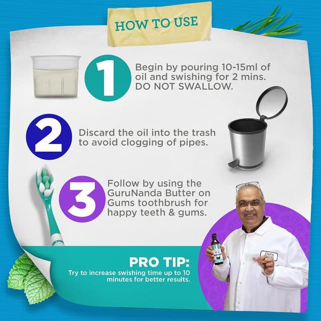 Thumbnail 6 de GuruNanda CocoMint Oil Pulling Mouthwash 3×8 oz 🦷
