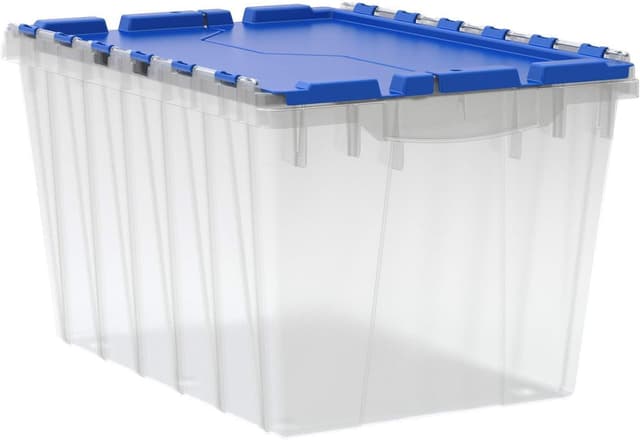 Detalle de Akro-Mils Storage Box 12 Gallon (klar/blau) mit durchgehenden Scharnieren