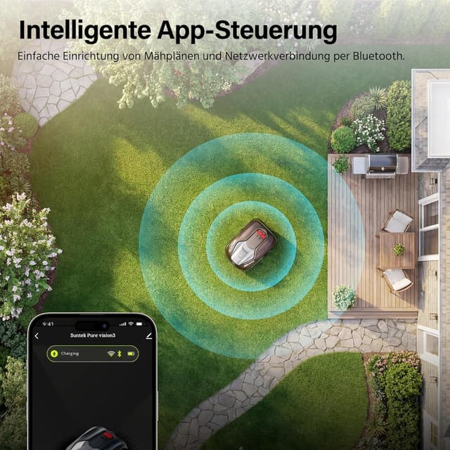 Detalle de SUNTEK Mähroboter ohne Begrenzungskabel mit AI Vision-Kamera – für bis zu 600 m²