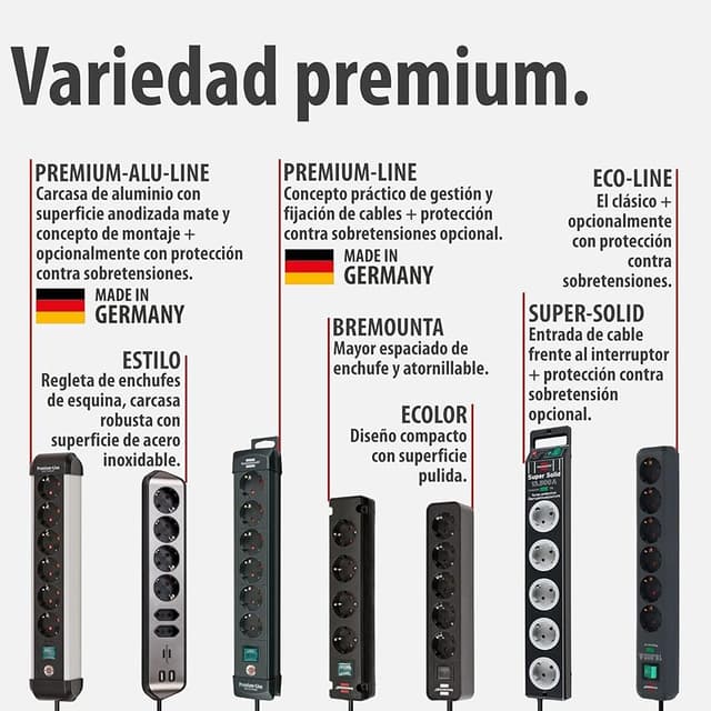 Thumbnail 6 de Brennenstuhl Ecolor Regleta 4 Vías con USB C y Interruptor ⚡