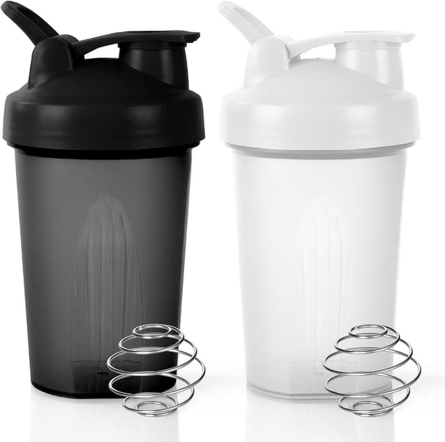 Detalle de ACWOO 500ml Protein Shaker Bottle (2-pack) with Stainless Steel Mixing Ball, BPA-free, leakproof flip-top lid