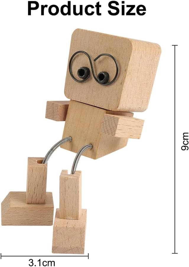 Detalle de Vicloon petite figurine en bois à bascule avec lunettes magnétiques