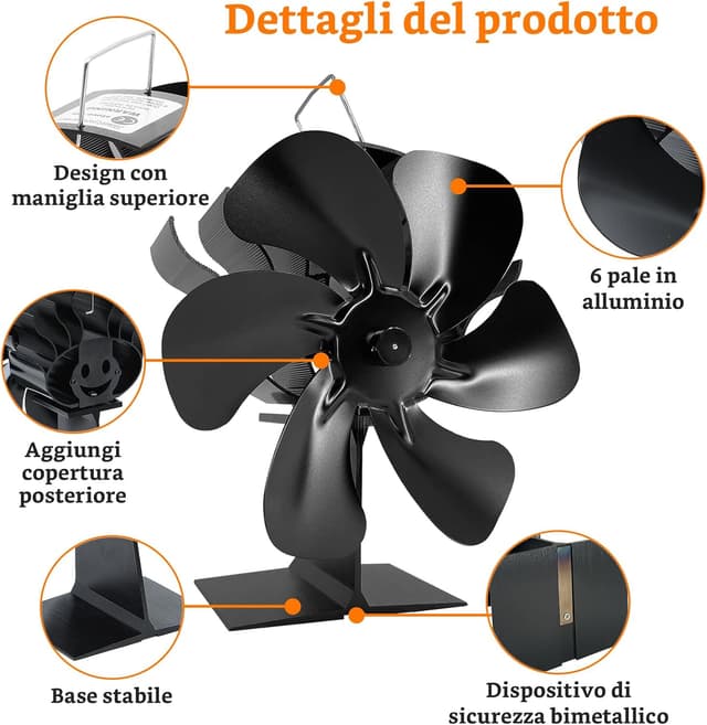 Thumbnail 6 de Shenyini Ventilatore per camino 6 pale