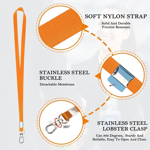 Detalle de Schlüsselband für Ausweise 100 Stück orange