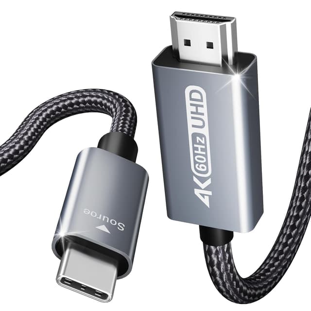 Detalle de BENFEI USB‑C auf HDMI Kabel (1,8 m) für 4K@60 Hz und 2K@165 Hz – Plug & Play, kompatibel mit Thunderbolt 3/4/5