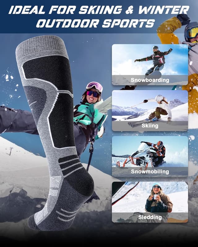Detalle 2 de Chaussettes de ski laine mérinos 30 %