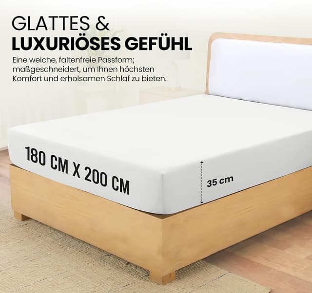 Detalle 2 de Utopia Bedding Spannbettlaken 180×200 cm, 35 cm Tiefe