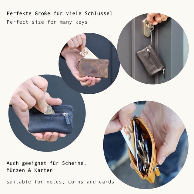Detalle de LEDEROW Schlüsseltasche aus echtem Leder