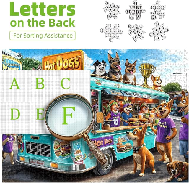 Detalle de Blueforest 1000-piece Cartoon Dogs Puzzle 🧩