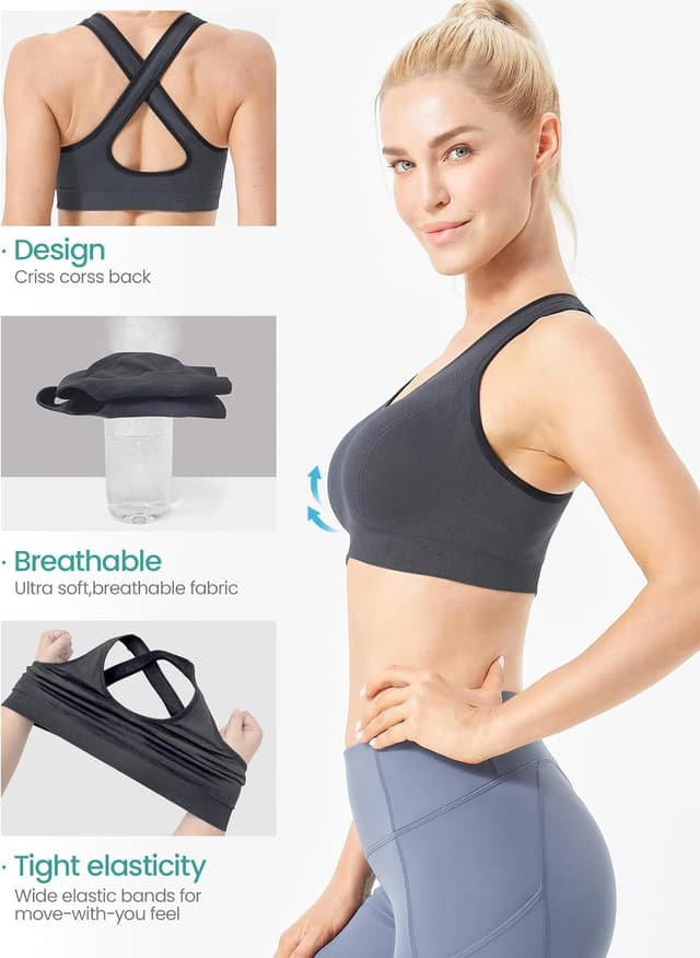 Thumbnail 3 de FITTIN Cross Back Padded Sports Bra