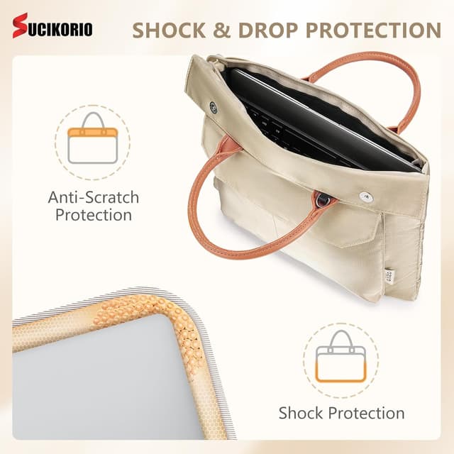 Detalle 2 de SUCIKORIO Borsa porta PC portatile da 15,6" impermeabile Oxford con maniglia