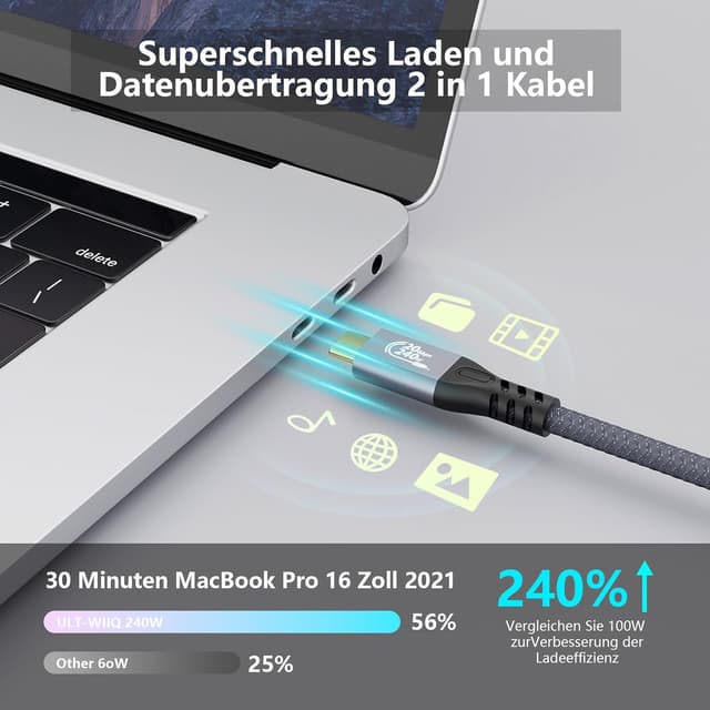 Detalle de MOPOCHG USB C Kabel 5 m