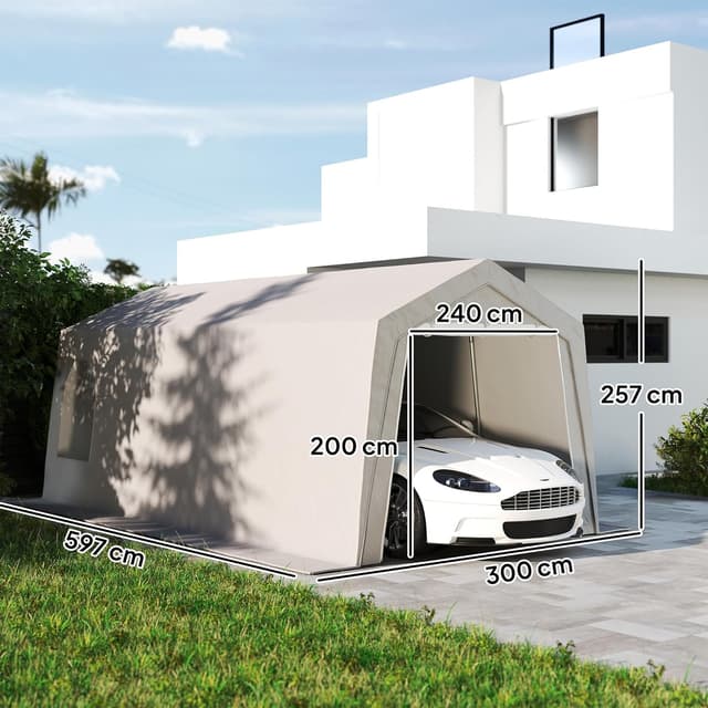 Thumbnail 6 de Outsunny Cobertizo Jardín Exterior 300x597x257 cm