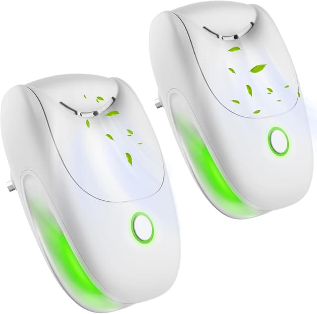 Detalle de Ionic plug-in ionic air purifier for bedroom & home (2 pack) with negative ion filter