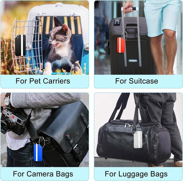 Detalle de Yizhet luggage tags (6 pack) aluminium alloy suitcase labels with steel loop