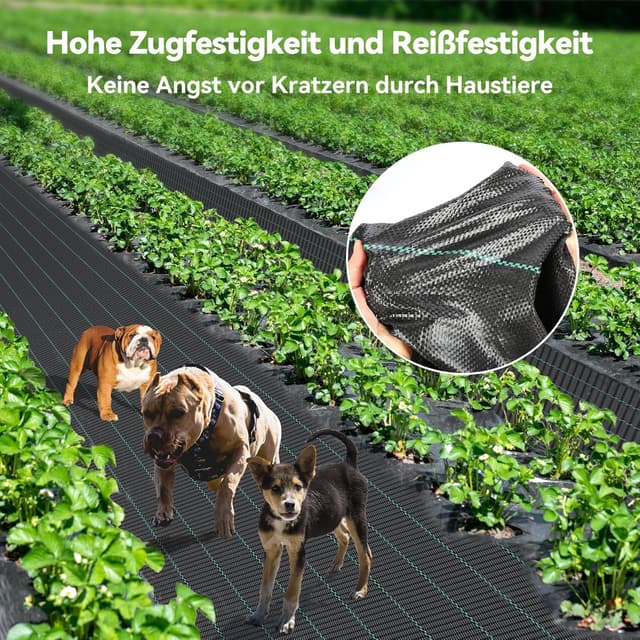 Detalle de iropro Unkrautvlies Gartenvlies 2 m x 100 m (90 g/m²) – reißfest, wasserdurchlässig und UV-stabil