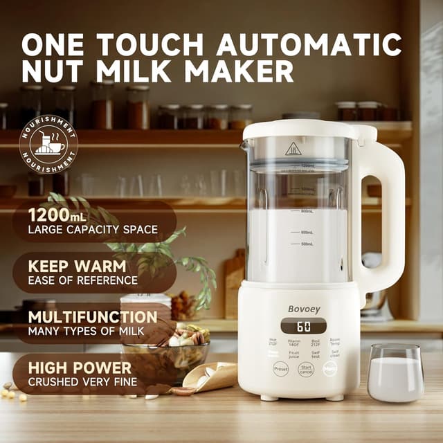Thumbnail 1 de Nut Milk Maker 40 oz — 8-in-1 Plant Milk Machine 🥛