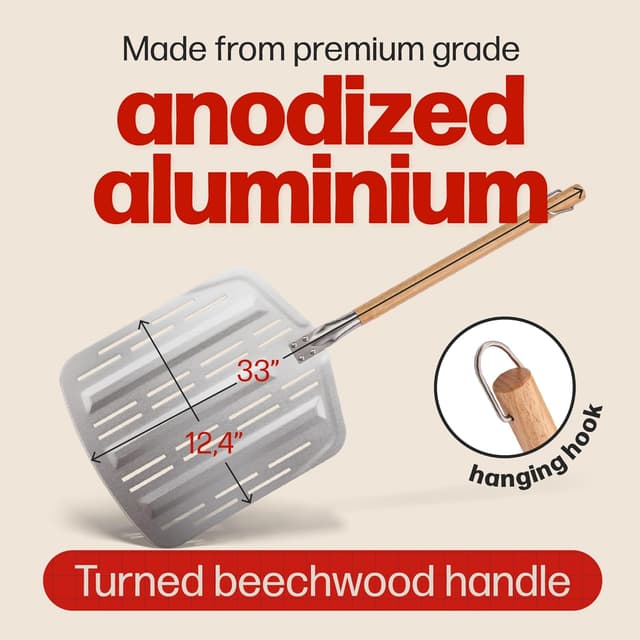 Detalle 2 de Hans Grill Pizza Peel PRO 12-inch pizza peel 🍕